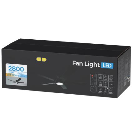 ZEVENTI - LED-dimmbar takfläkt WAIKIKI LED/20W/230V 2700-6500K 132 cm svart + fjärrkontroll