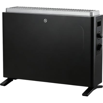 ZEVENTI - Elektrisk direktvärmare/konvektor 800/1200/2000 W/230 V svart