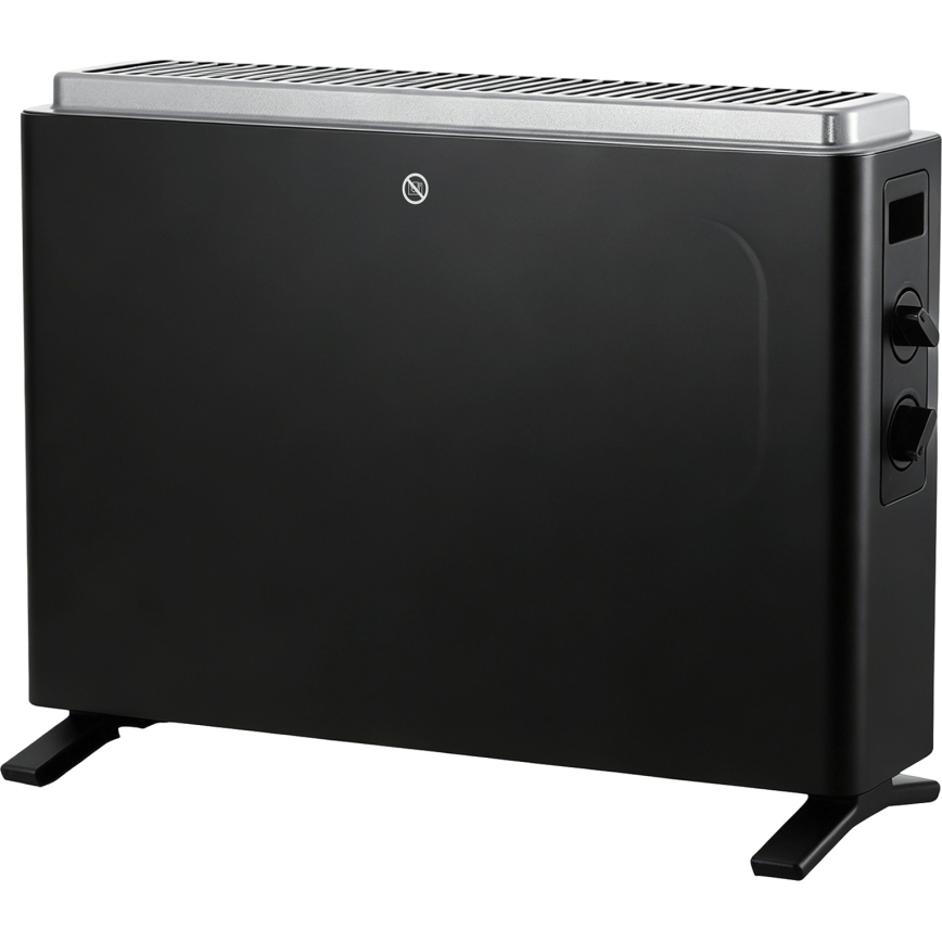ZEVENTI - Elektrisk direktvärmare/konvektor 800/1200/2000 W/230 V svart