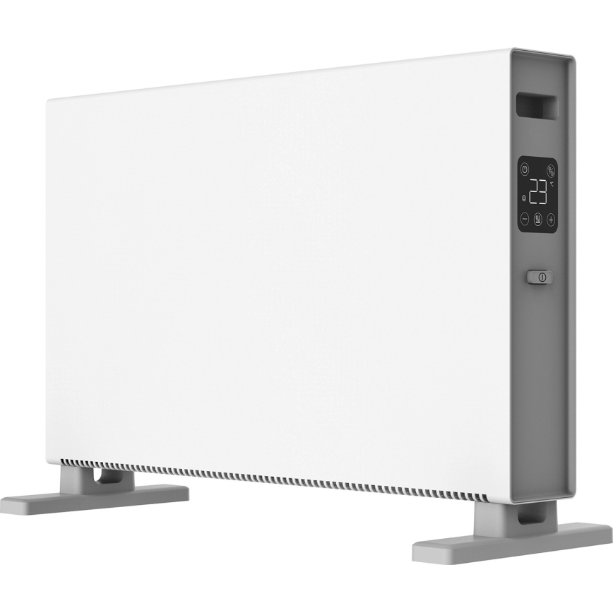 ZEVENTI - Elektrisk direktvärmare/konvektor med LCD-display 1250/2000W/230V vit + fjärrkontroll