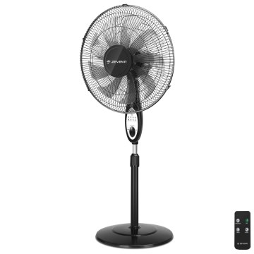 ZEVENTI - Golvfläkt FLOW 55 W/230 V, 130 cm, svart + fjärrkontroll