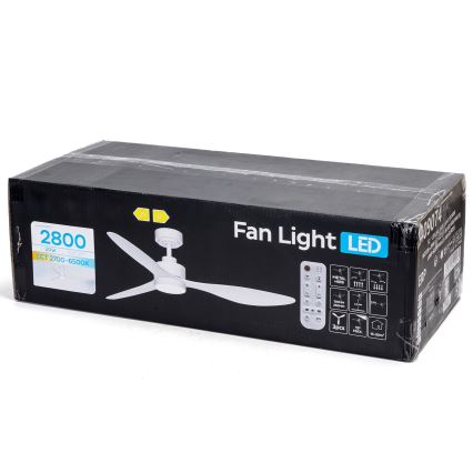 ZEVENTI - LED-dimmbar takfläkt ULUWATU LED/20W/230V 2700–6500K 132 cm vit + fjärrkontroll