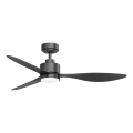 ZEVENTI - LED Dimbar takfläkt ULUWATU LED/20W/230V 2700-6500K 132 cm svart + fjärrkontroll
