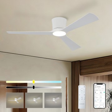 ZEVENTI - LED Dimmbar takfläkt AUREX LED/24W/230V 3000/4000/6000K Wi-Fi Tuya vit + fjärrkontroll