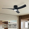 ZEVENTI - LED-dimmbar takfläkt ORBITO LED/24W/230V 3000/4000/6000K Wi-Fi Tuya svart + fjärrkontroll