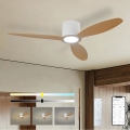 ZEVENTI - LED-dimmbar takfläkt VENTORA LED/24W/230V 3000/4000/6000K Wi-Fi Tuya vit/ek + fjärrkontroll