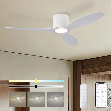 ZEVENTI - LED dimmbar takfläkt VENTORA LED/24W/230V 3000/4000/6000K Wi-Fi Tuya vit + fjärrkontroll