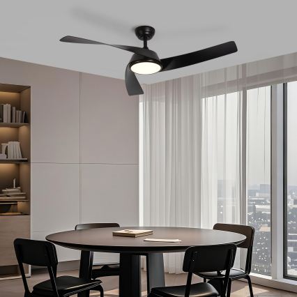 ZEVENTI - LED-dimmbar takfläkt AERYS LED/24W/230V 3000/4000/6000K Wi-Fi Tuya svart + fjärrkontroll