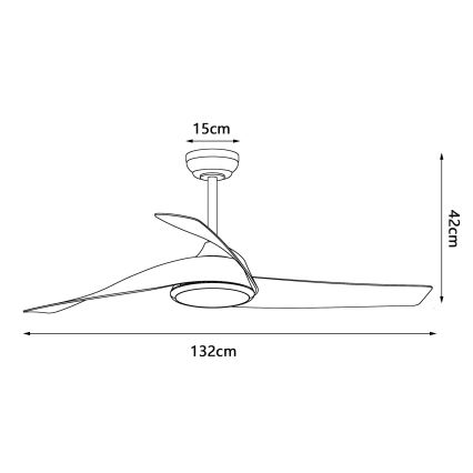 ZEVENTI - LED-dimmbar takfläkt AERYS LED/24W/230V 3000/4000/6000K Wi-Fi Tuya svart + fjärrkontroll