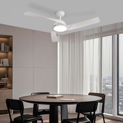 ZEVENTI - LED dimmerbar takfläkt AERYS LED/24W/230V 3000/4000/6000K Wi-Fi Tuya vit + fjärrkontroll