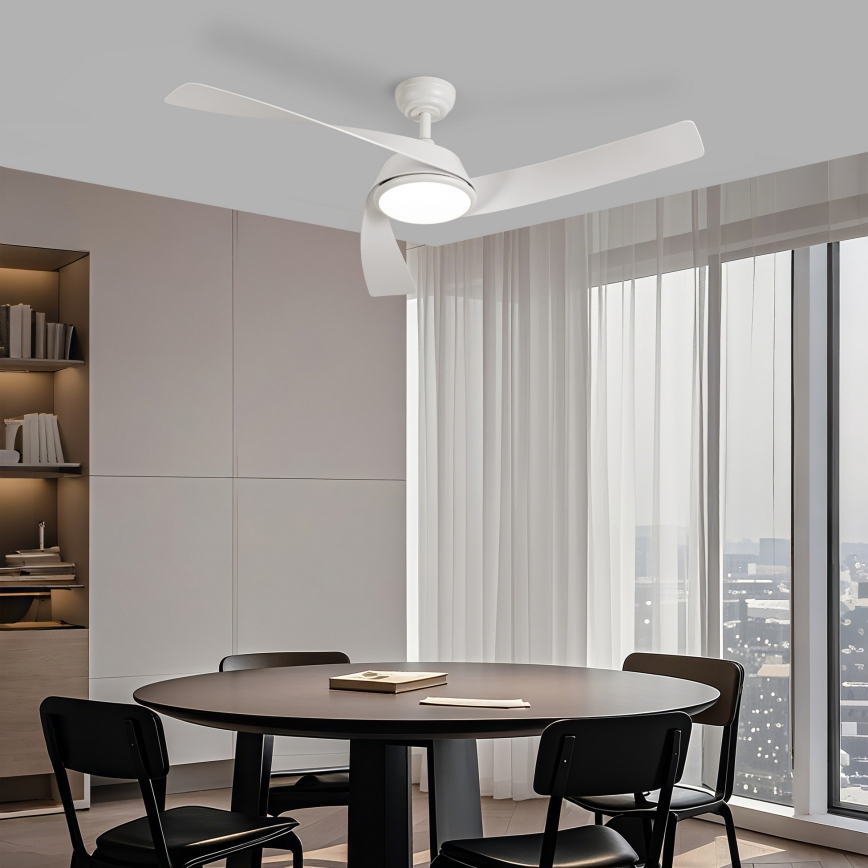 ZEVENTI - LED dimmerbar takfläkt AERYS LED/24W/230V 3000/4000/6000K Wi-Fi Tuya vit + fjärrkontroll