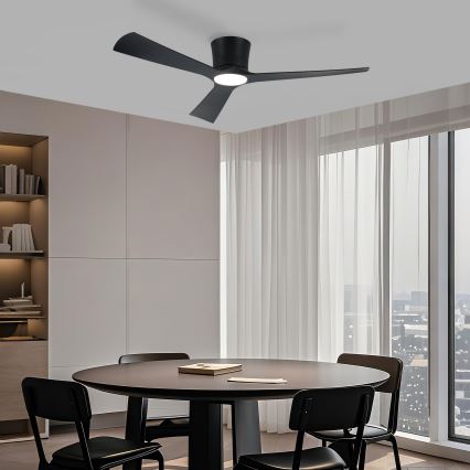 ZEVENTI - dimbar LED-takfläkt AUREX LED/24W/230V 3000/4000/6000K Wi-Fi Tuya svart + fjärrkontroll
