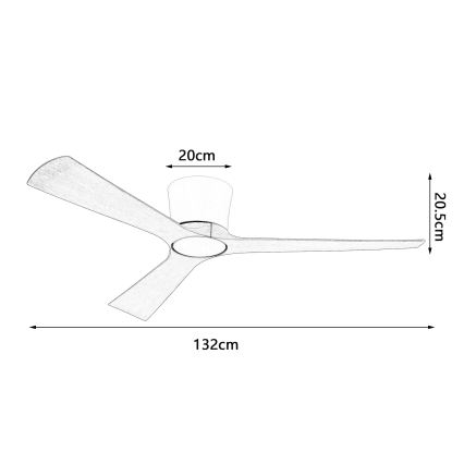 ZEVENTI - LED dimmbar takfläkt AUREX LED/24W/230V 3000/4000/6000K Wi-Fi Tuya vit/ek + fjärrkontroll