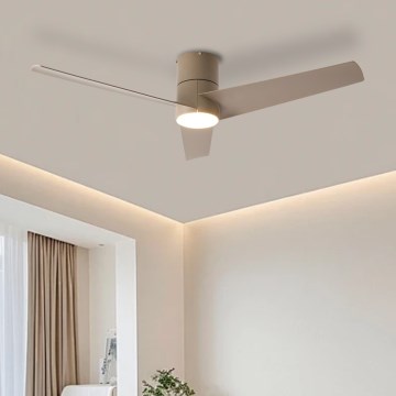 ZEVENTI - LED-takfläkt BARROSA LED/18W/230V 3000/4000/6000K Tuya-kompatibel Wi‑Fi, beige + fjärrkontroll