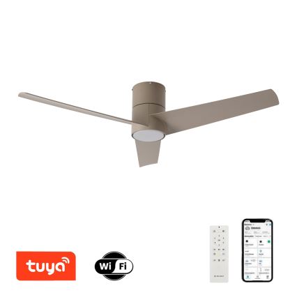 ZEVENTI - LED takfläkt BARROSA LED/18W/230V 3000/4000/6000K Wi-Fi Tuya beige + fjärrkontroll