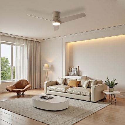 ZEVENTI - LED takfläkt BARROSA LED/18W/230V 3000/4000/6000K Wi-Fi Tuya beige + fjärrkontroll