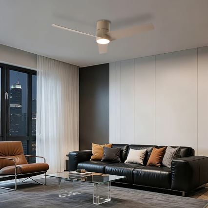 ZEVENTI - LED takfläkt BARROSA LED/18W/230V 3000/4000/6000K Wi-Fi Tuya beige + fjärrkontroll