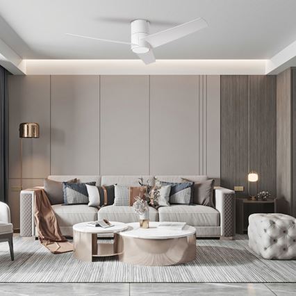 ZEVENTI - LED-takfläkt BARROSA LED/18W/230V 3000/4000/6000K Wi-Fi Tuya vit + fjärrkontroll