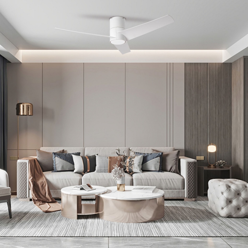 ZEVENTI - LED-takfläkt BARROSA LED/18W/230V 3000/4000/6000K Wi-Fi Tuya vit + fjärrkontroll