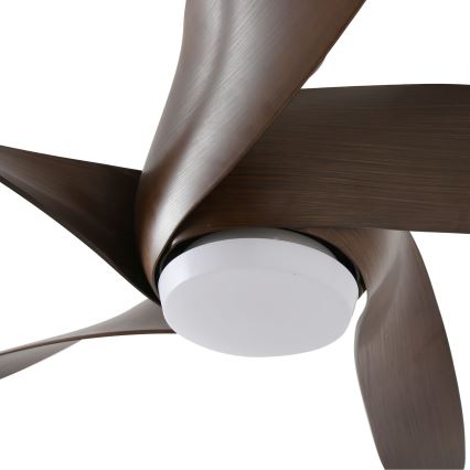 ZEVENTI - LED takfläkt LUCCA LED/18W/230V 3000/4000/6000K Wi-Fi Tuya brun + fjärrkontroll