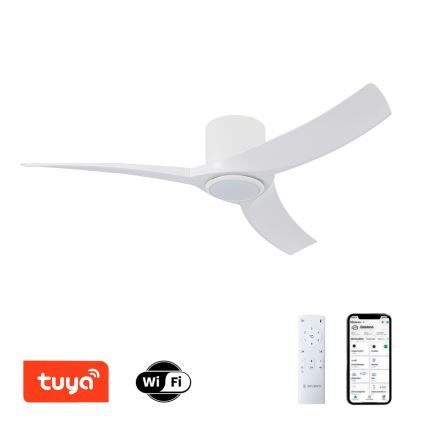 ZEVENTI - LED-dimmbar takfläkt ORBITO LED/24W/230V 3000/4000/6000K Wi-Fi Tuya vit + fjärrkontroll