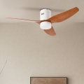 ZEVENTI - LED-takfläkt PADUA LED/18W/230V 3000/4000/6000K Wi-Fi Tuya vit/brun + fjärrkontroll