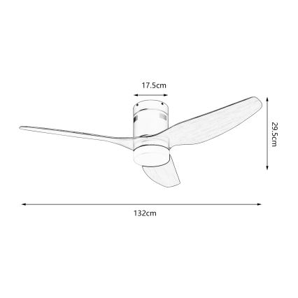 ZEVENTI - LED-takfläkt PADUA LED/18W/230V 3000/4000/6000K Wi-Fi Tuya svart/brun + fjärrkontroll