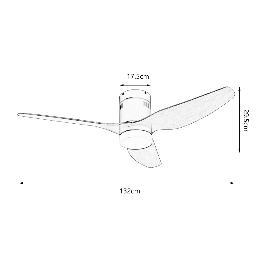 ZEVENTI - LED-takfläkt PADUA LED/18W/230V 3000/4000/6000K Wi-Fi Tuya svart/brun + fjärrkontroll