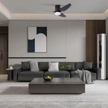 ZEVENTI - LED-takfläkt PADUA LED/18W/230V 3000/4000/6000K Wi-Fi Tuya svart + fjärrkontroll