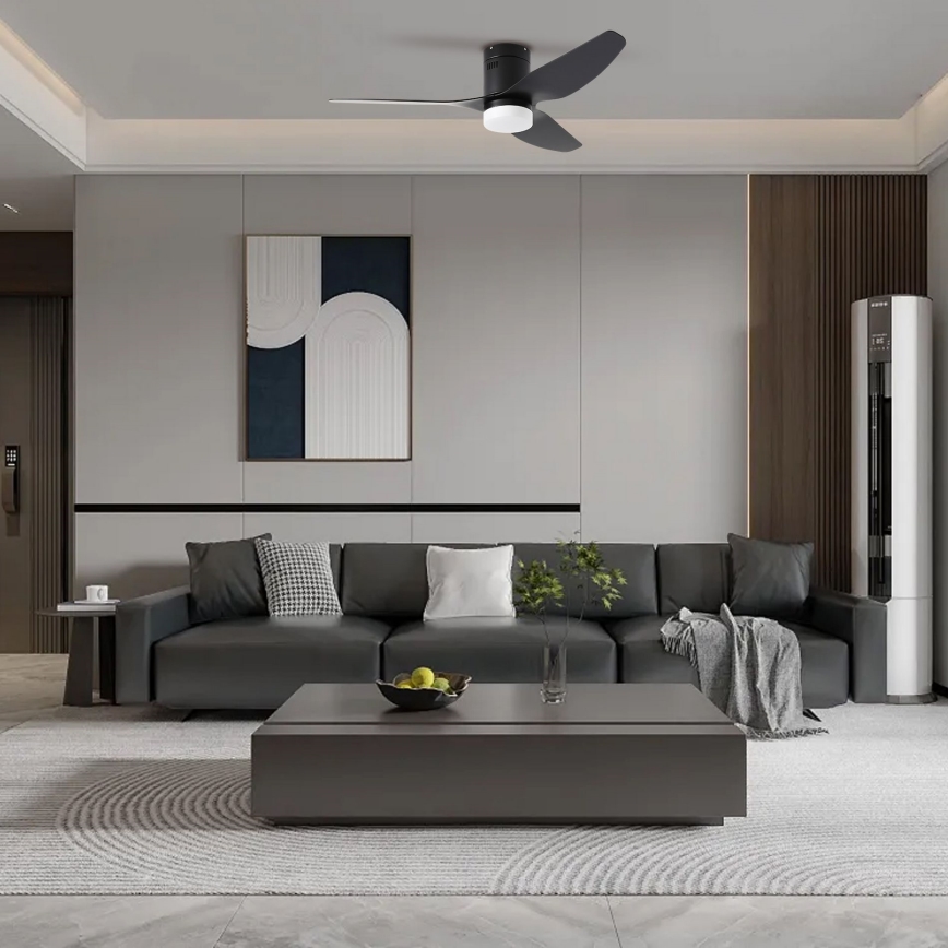 ZEVENTI - LED-takfläkt PADUA LED/18W/230V 3000/4000/6000K Wi-Fi Tuya svart + fjärrkontroll