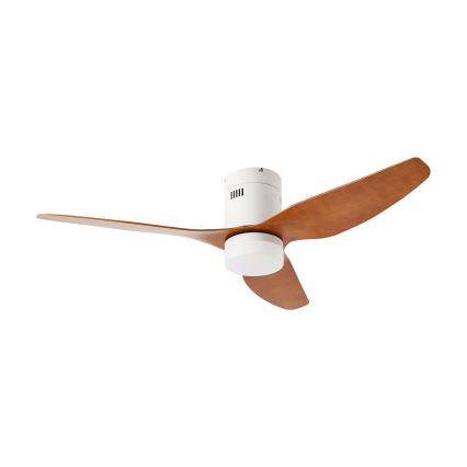 ZEVENTI - LED takfläkt PADUA LED/18W/230V 3000-6000K Wi-Fi Tuya vit/brun + fjärrkontroll