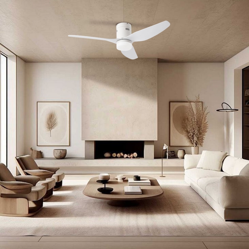 ZEVENTI - LED takfläkt PADUA LED/18W/230V 3000/4000/6000K Wi-Fi Tuya vit + fjärrkontroll