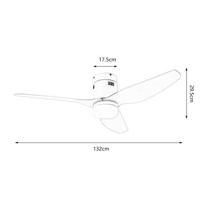 ZEVENTI - LED takfläkt PADUA LED/18W/230V 3000/4000/6000K Wi-Fi Tuya vit + fjärrkontroll