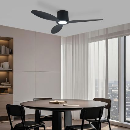 ZEVENTI - Dimbar LED-takfläkt VENTORA LED/24W/230V 3000/4000/6000K Wi-Fi Tuya svart + fjärrkontroll