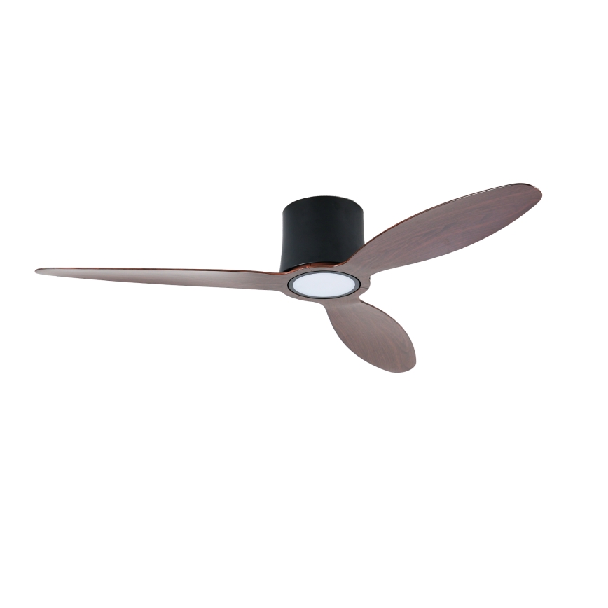 ZEVENTI - LED-dimbar takfläkt VENTORA LED/24W/230V 3000/4000/6000K Wi-Fi Tuya svart/valnöt + fjärrkontroll