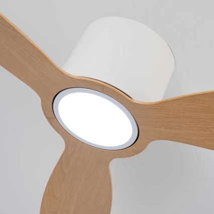 ZEVENTI - LED-dimmbar takfläkt VENTORA LED/24W/230V 3000/4000/6000K Wi-Fi Tuya vit/ek + fjärrkontroll