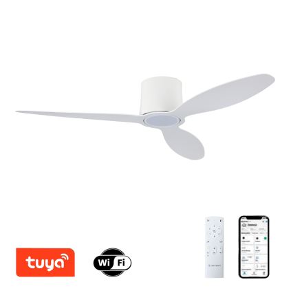 ZEVENTI - LED dimbar takfläkt VENTORA LED/24W/230V 3000/4000/6000K Wi-Fi Tuya vit + fjärrkontroll