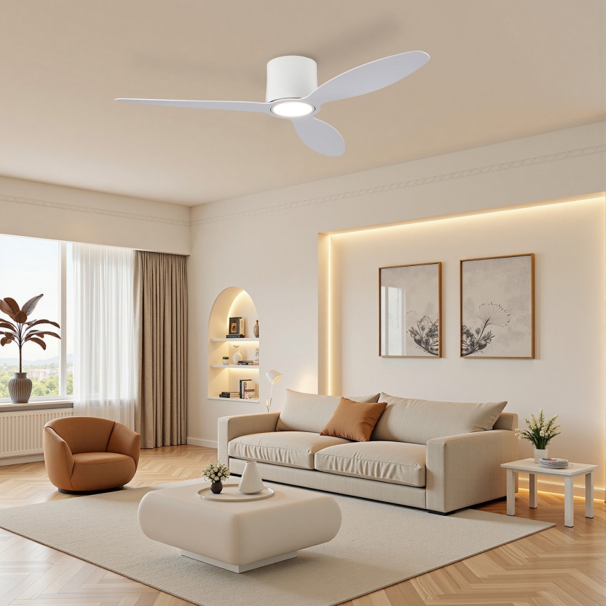 ZEVENTI - LED dimbar takfläkt VENTORA LED/24W/230V 3000/4000/6000K Wi-Fi Tuya vit + fjärrkontroll