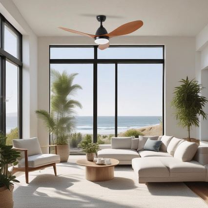 ZEVENTI - LED takfläkt MURO LED/18W/230V 3000/4000/6000K Wi-Fi Tuya svart + fjärrkontroll