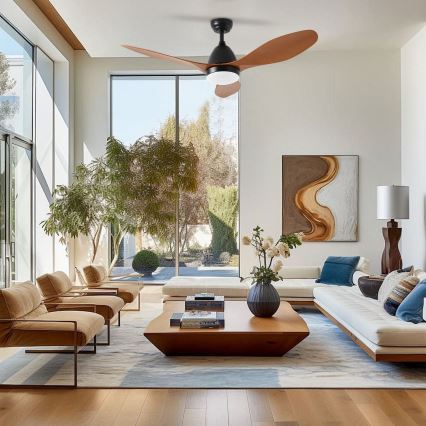 ZEVENTI - LED takfläkt MURO LED/18W/230V 3000/4000/6000K Wi-Fi Tuya svart + fjärrkontroll