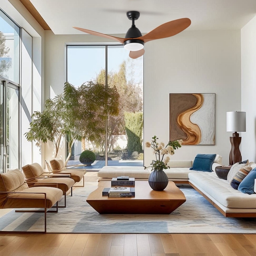 ZEVENTI - LED takfläkt MURO LED/18W/230V 3000/4000/6000K Wi-Fi Tuya svart + fjärrkontroll