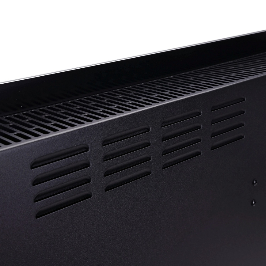 ZEVENTI - Smart väggmonterad elektrisk direktvärmare/konvektor med LCD-display 1000/2000W/230V Wi-Fi svart