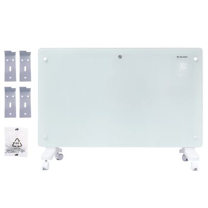 ZEVENTI - Smart väggmonterad elektrisk direktverkande värmare/konvektor med LCD-display 1000/2000W/230V Wi-Fi vit