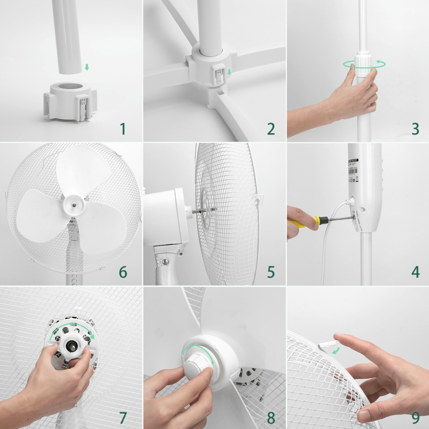 ZEVENTI - golvfläkt FLOW 40W/230V vit