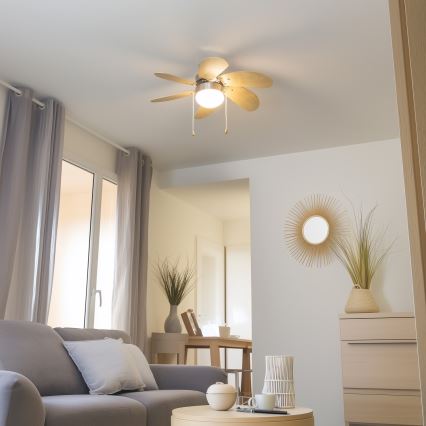 ZEVENTI - Takfläkt FAMARA 1xE14/60W/230V beige