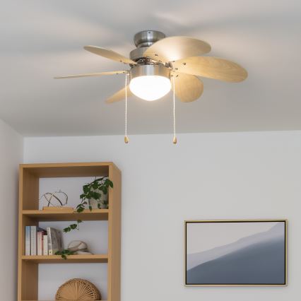 ZEVENTI - Takfläkt FAMARA 1xE14/60W/230V beige