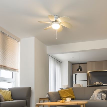 ZEVENTI - Takfläkt FAMARA 1xE14/60W/230V vit