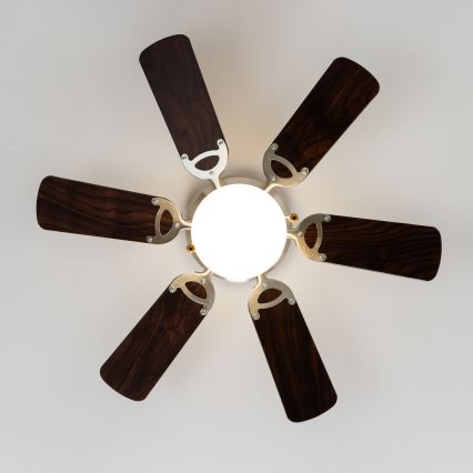 ZEVENTI - Takfläkt GALDANA 1xE27/60W/230V brun/beige