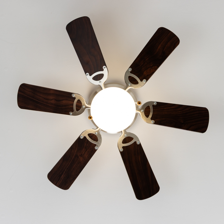 ZEVENTI - Takfläkt GALDANA 1xE27/60W/230V brun/beige