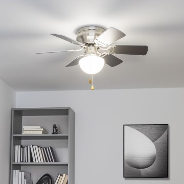 ZEVENTI - Takfläkt GALDANA 1xE27/60W/230V grå/vit